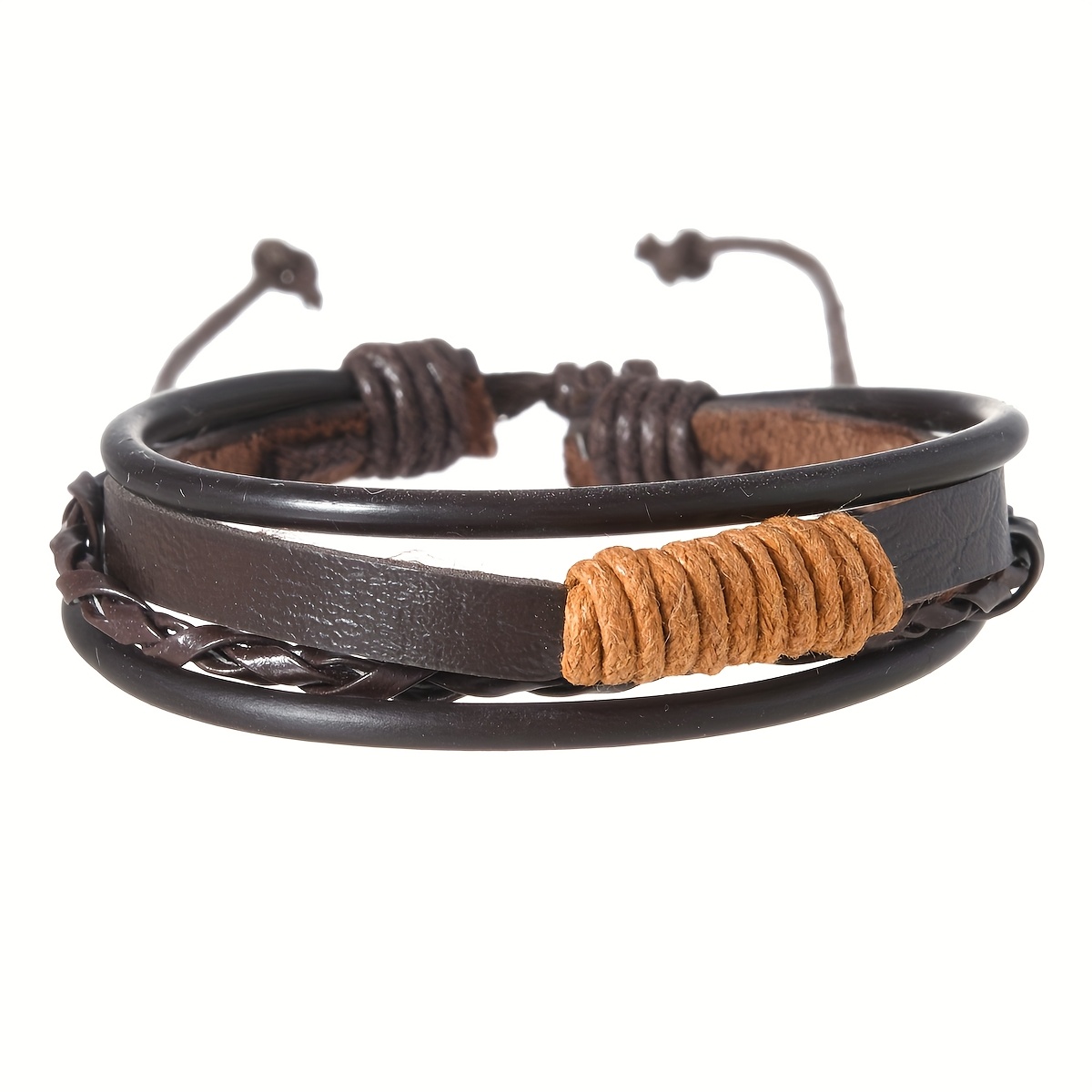 8pcs Couple's Knot Faux Leather Bracelets Set